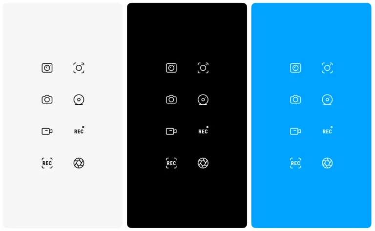 8 Camera Stroke Icons PNG