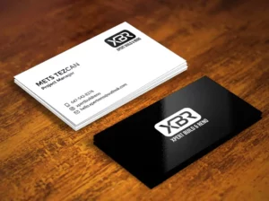 Glossy Business Card Stack PSD Mockup