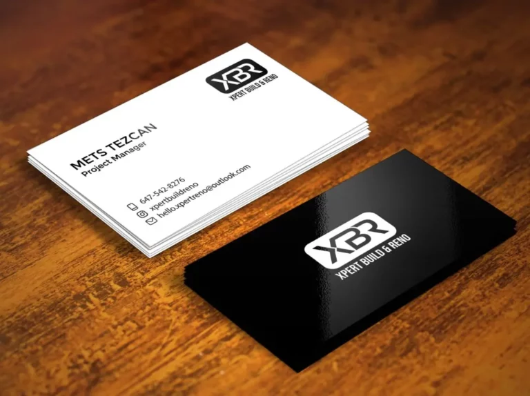 Glossy Business Card Stack PSD Mockup