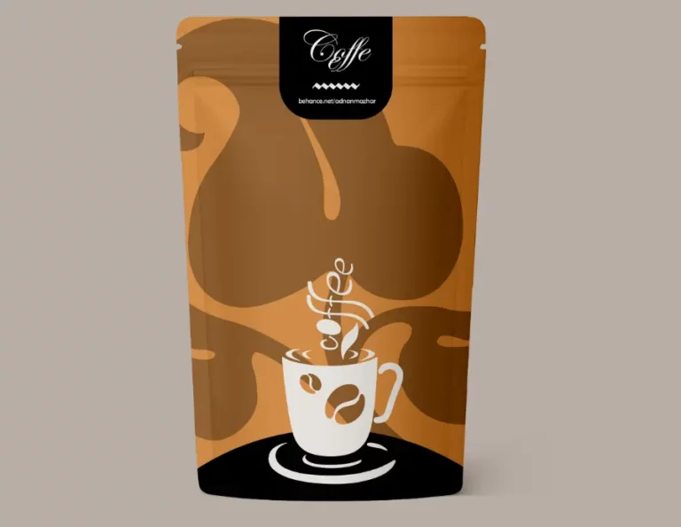Coffee Pouch Packaging Design Mockup PSD