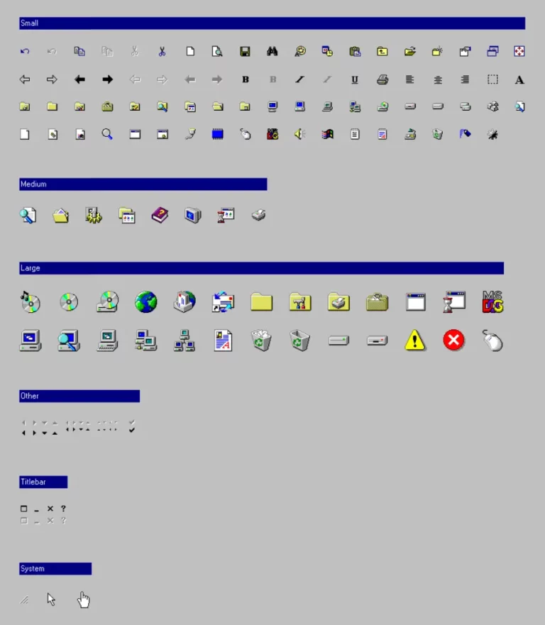 Retro Windows 95 UI Design System Figma