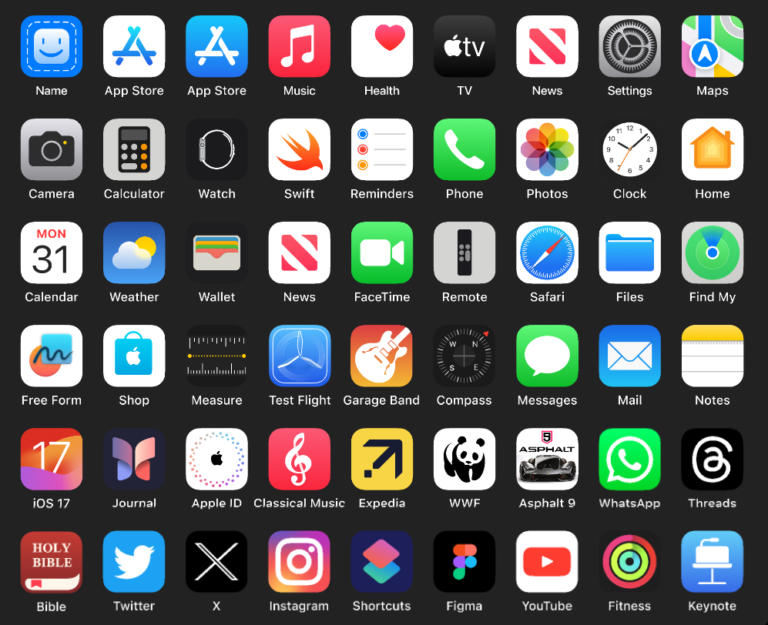 iOS 17 App Icons Figma
