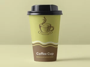 Paper Coffee Cup With Lid Mockup PSD