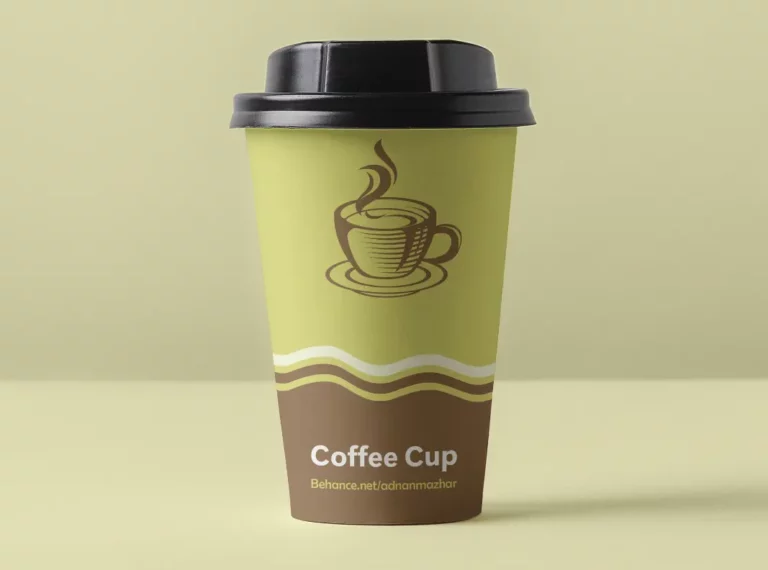 Paper Coffee Cup With Lid Mockup PSD