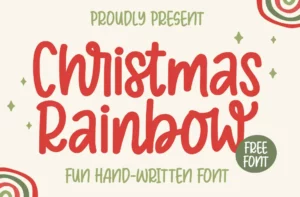 Charming Christmas Rainbow Handwritten Font