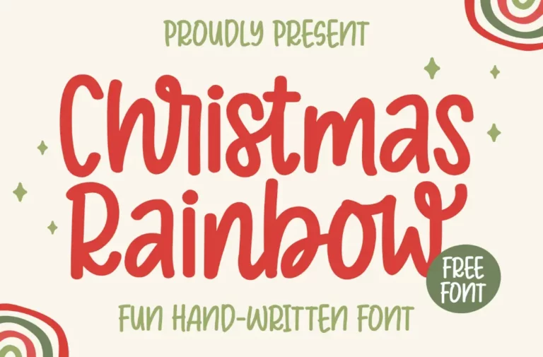 Charming Christmas Rainbow Handwritten Font