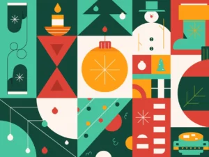 Modern Flat Christmas Pattern Vector