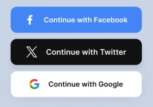 Facebook Twitter Google Login Buttons Figma