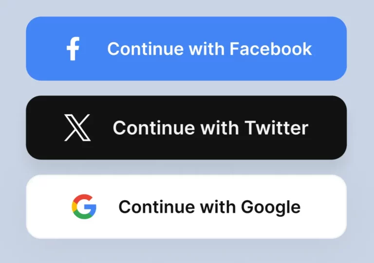 Facebook Twitter Google Login Buttons Figma