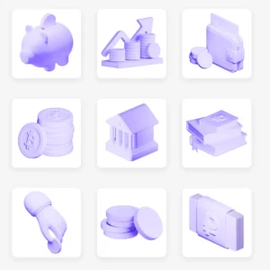 3D Clay Finance Icons Figma