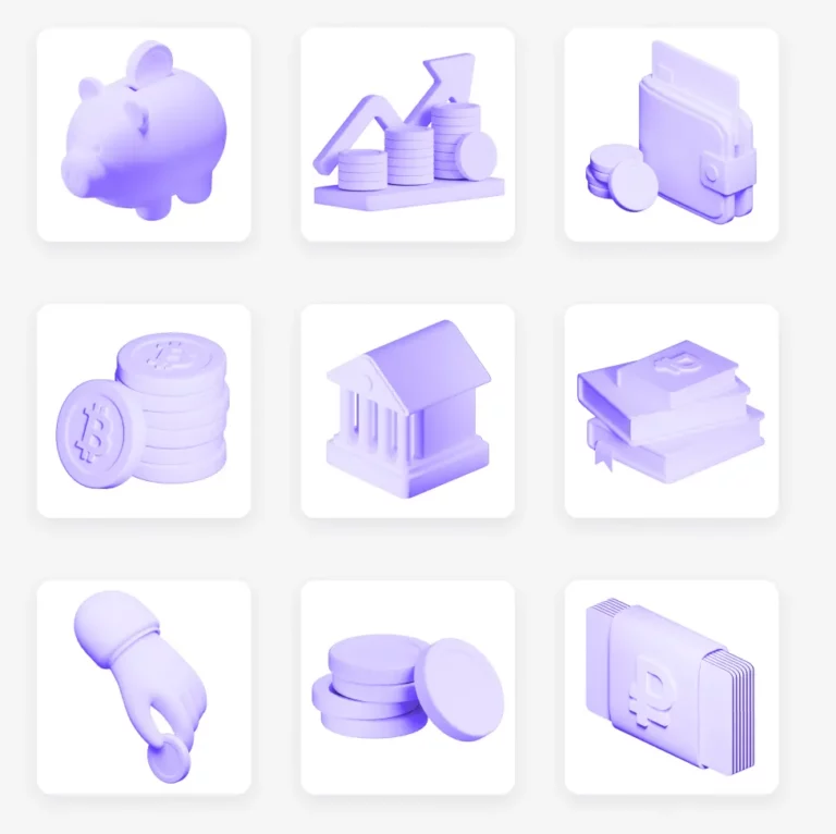 3D Clay Finance Icons Figma