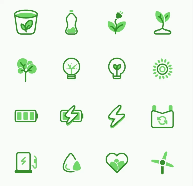16 Duotone Green ECO Icons