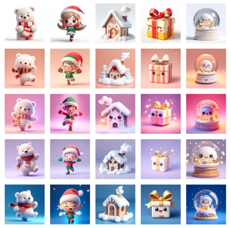 140+ Cute Christmas 3D Illustrations
