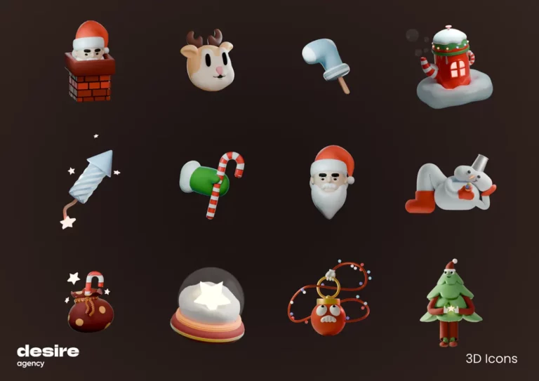 13 Colorful 3D Christmas Icons