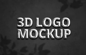 3000x2000px 3D Logo PSD Mockup