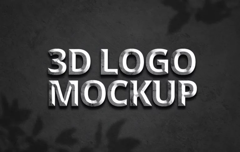 3000x2000px 3D Logo PSD Mockup