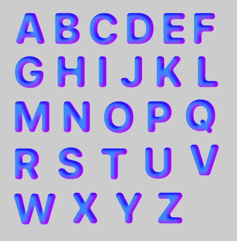 3D Gradient Alphabet Figma