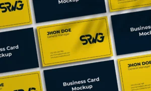 Tiled Business Card PSD Mockup