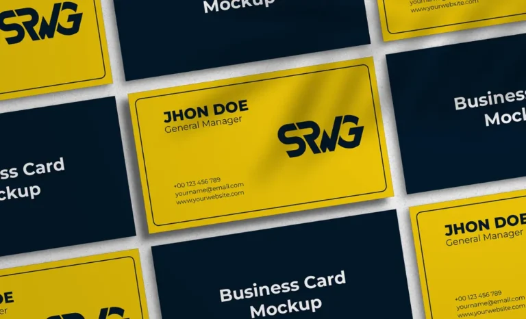 Tiled Business Card PSD Mockup