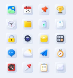 20 Editable Neumorphism Icons Figma