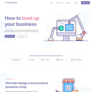 Modern Landing Page Template And Doodle Illustrations