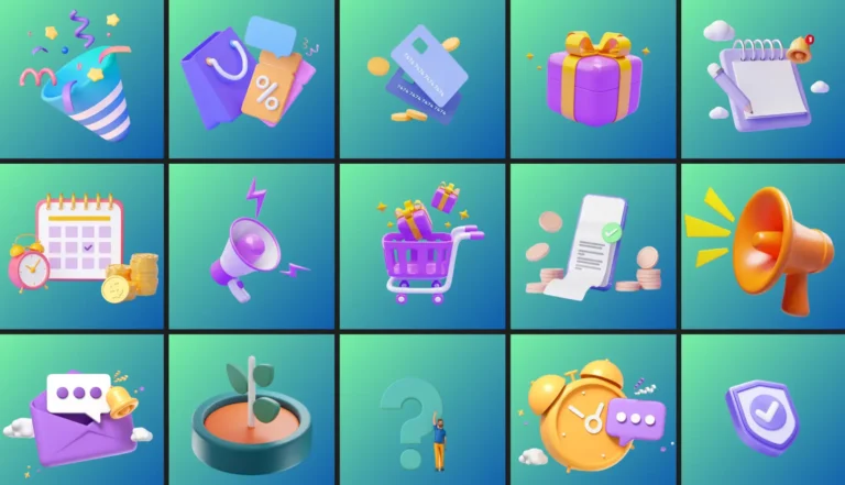 20+ E-commerce 3D Icons Figma