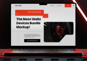 Neon Light MacBook Pro Mockup Figma