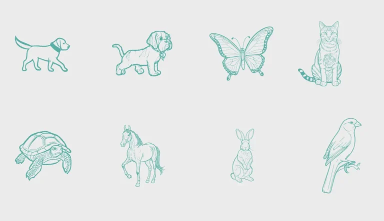 20 Line Art Pet Illustrations & Icons