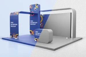 Realistic 3D Exhibition PSD Mockup