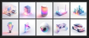 3D Neon Smart Home Illustrations Figma
