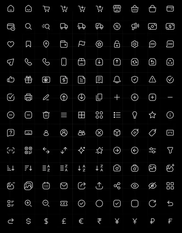 140+ E-commerce Stroke Icons Pack Figma