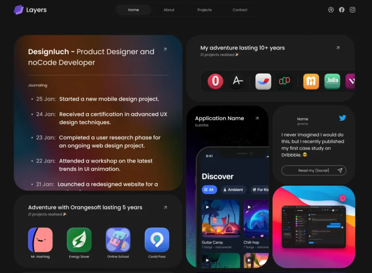 Stylish Portfolio Web Template Figma