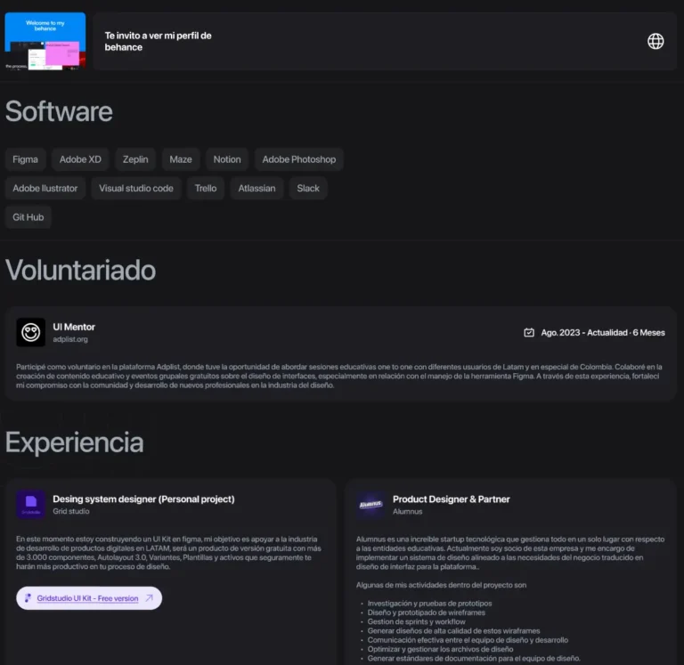 UI Designer Resume Template Figma