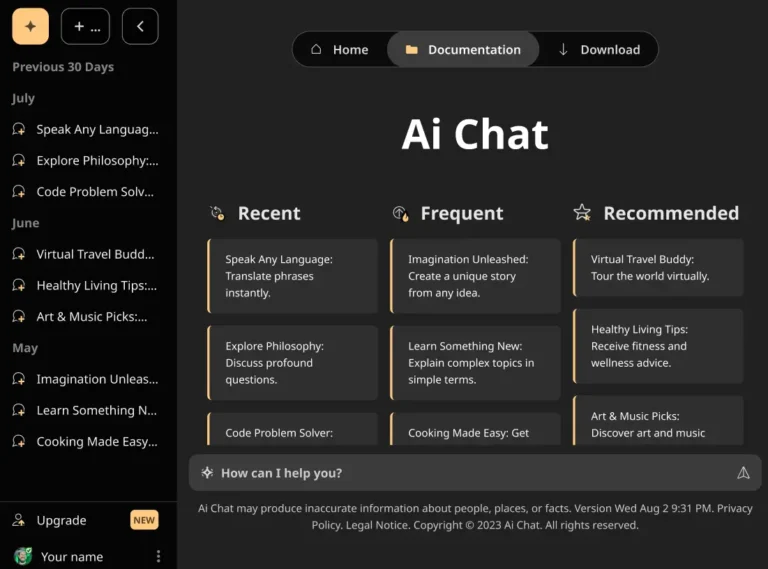 ChatGPT-like AI Chatbot UI Template Figma