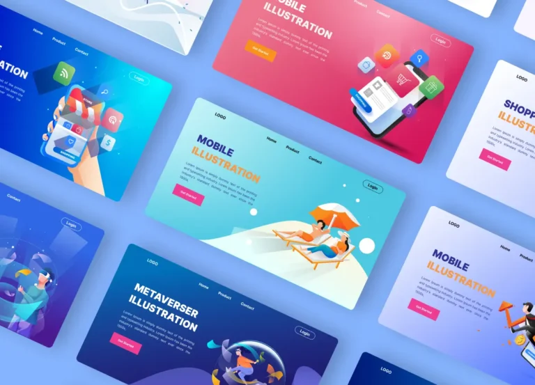 18 Modern Illustration Landing Pages Figma