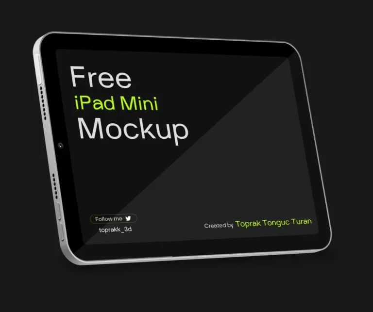 2K Resolution iPad Mini Mockup PSD