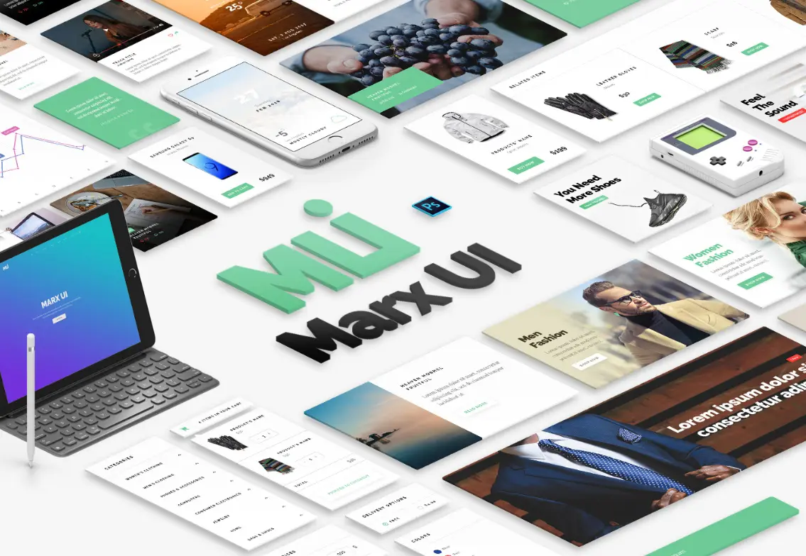 Web Rui Download Free MARX Web UI Kit PSD - Free Web UI Kits