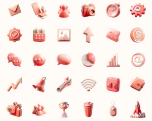 48 Sleek 3D Icons For UI UX Design