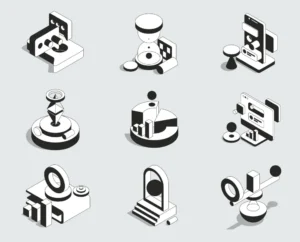 9 Isometric 3D Abstract Illustrations