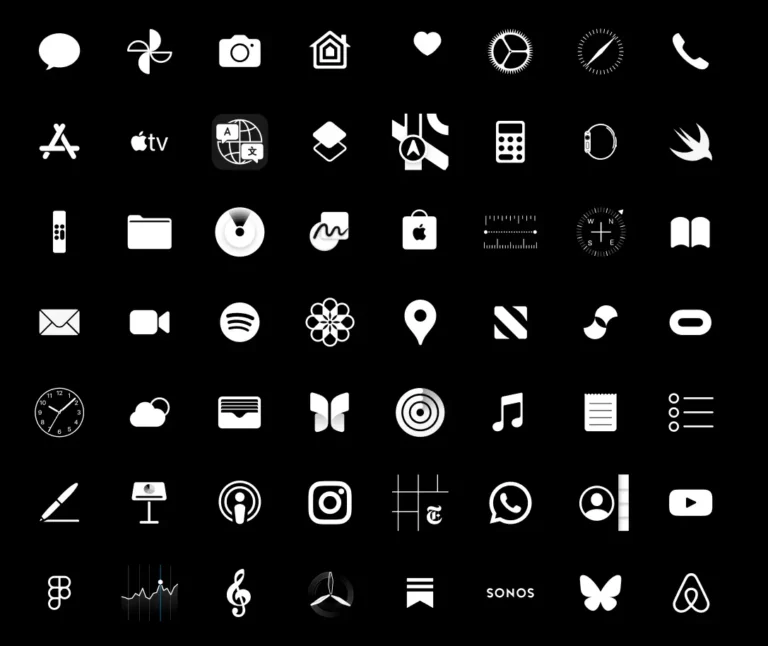 Midnight Custom iOS App Icons For iPhone