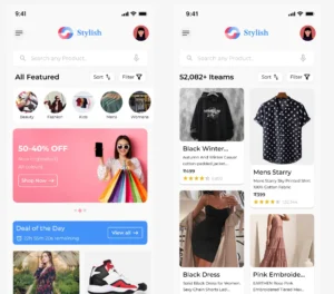 Stylish E-commerce Mobile App UI Kit Figma