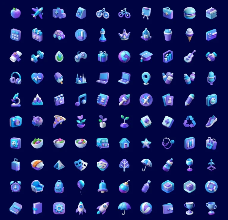 100 High Quality 3D Icons In Figma
