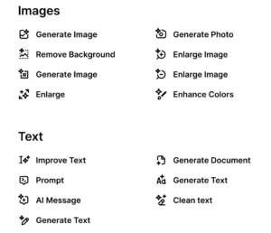 80+ AI Text and Image Generation Icon Set