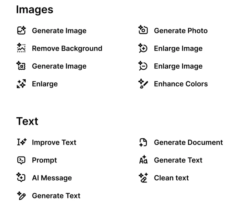 80+ AI Text and Image Generation Icon Set