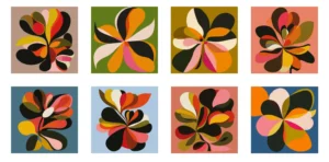 8 Abstract Floral Illustrations