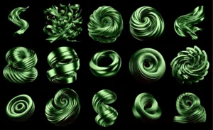 Abstract Metallic 3D Shapes Pack