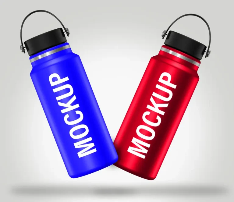 Water Flask Bottle Mockups PSD