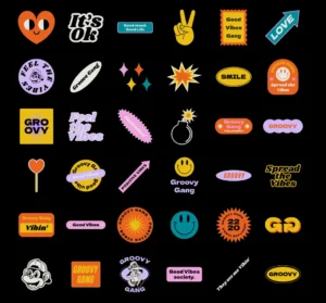 Retro Labels and Stickers Pack Figma
