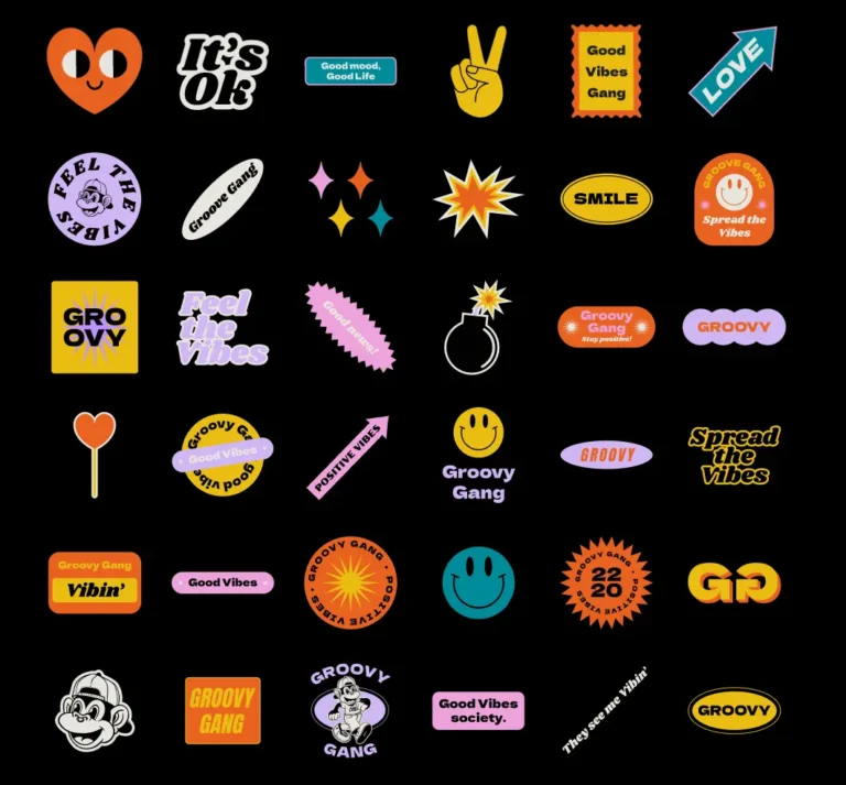 Retro Labels and Stickers Pack Figma