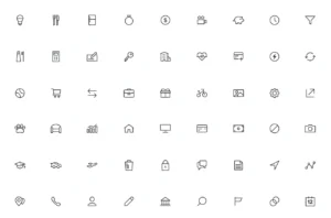 50+ Pixel Perfect Thin Line Vector Icons Figma